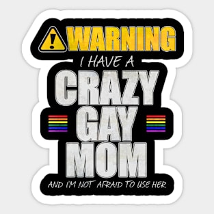 Warning I Have a Crazy Gay Mom Sticker